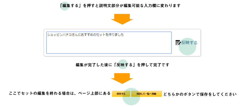 見積りSNSの説明を編集する方法です