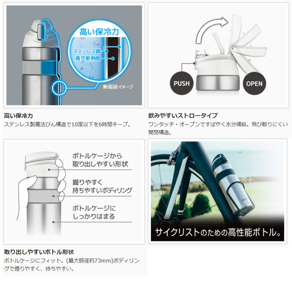 新品)THERMOS(サーモス) 真空断熱ストローボトル ブラック(商品ID