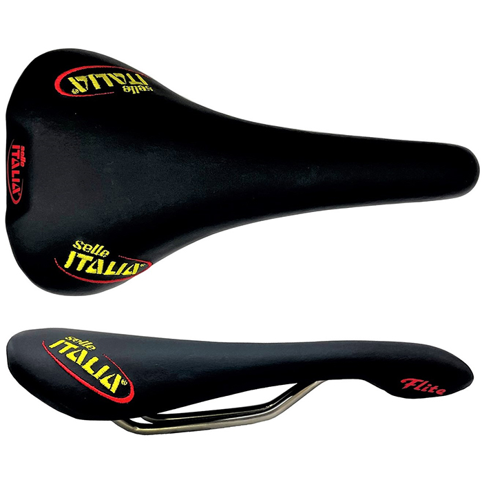 (新品)selle ITALIA (セラ イタリア) FLITE 1990 NJS embroidery V2 ブラック  サドル（商品ID：8030282550384）詳細ページ | 自転車買取クラウンギアーズ｜ロードバイク・スポーツ自転車買取